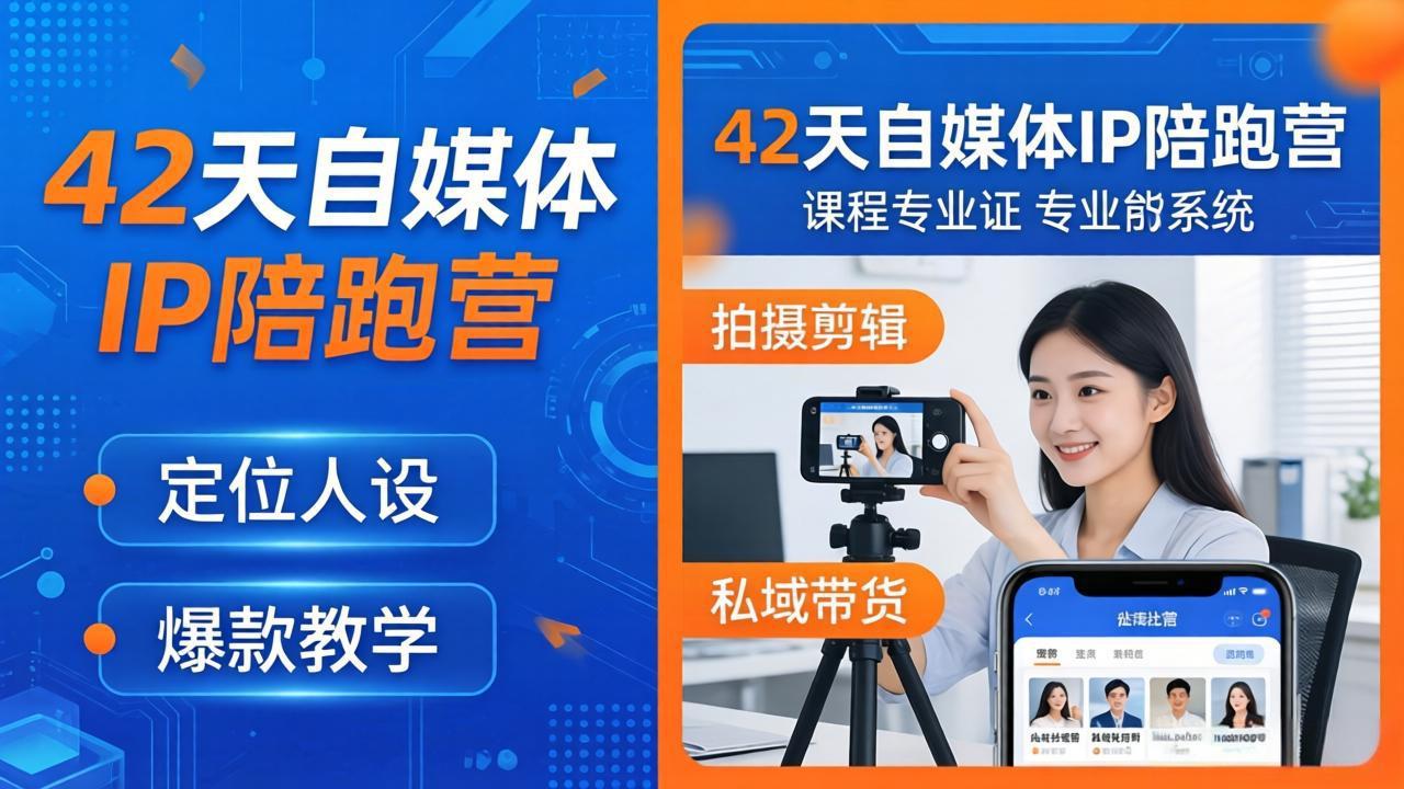 42天自媒体IP陪跑营-26年4月19更新：定位人设爆款全教学，拍摄剪辑私域带货一站式落地-朽念云创