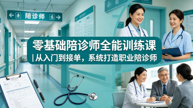 零基础陪诊师全能训练课｜从入门到接单，系统打造职业陪诊师-朽念云创