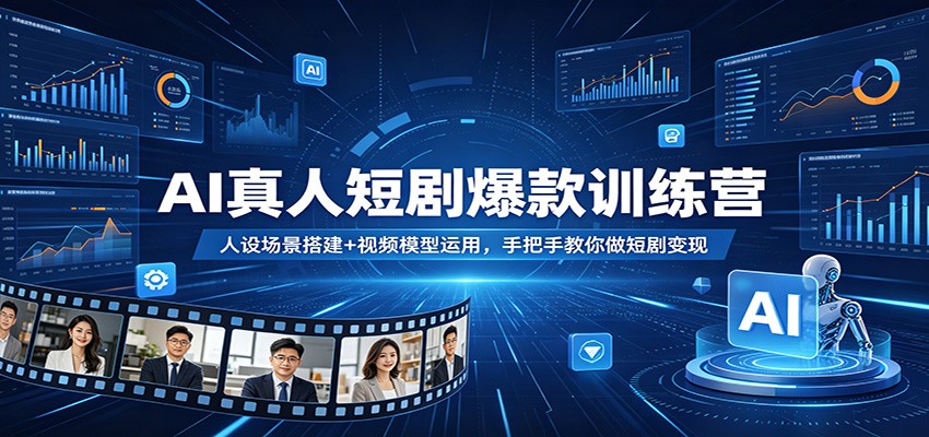 AI真人短剧爆款训练营：人设场景搭建+视频模型运用，手把手教你做短剧变现-朽念云创