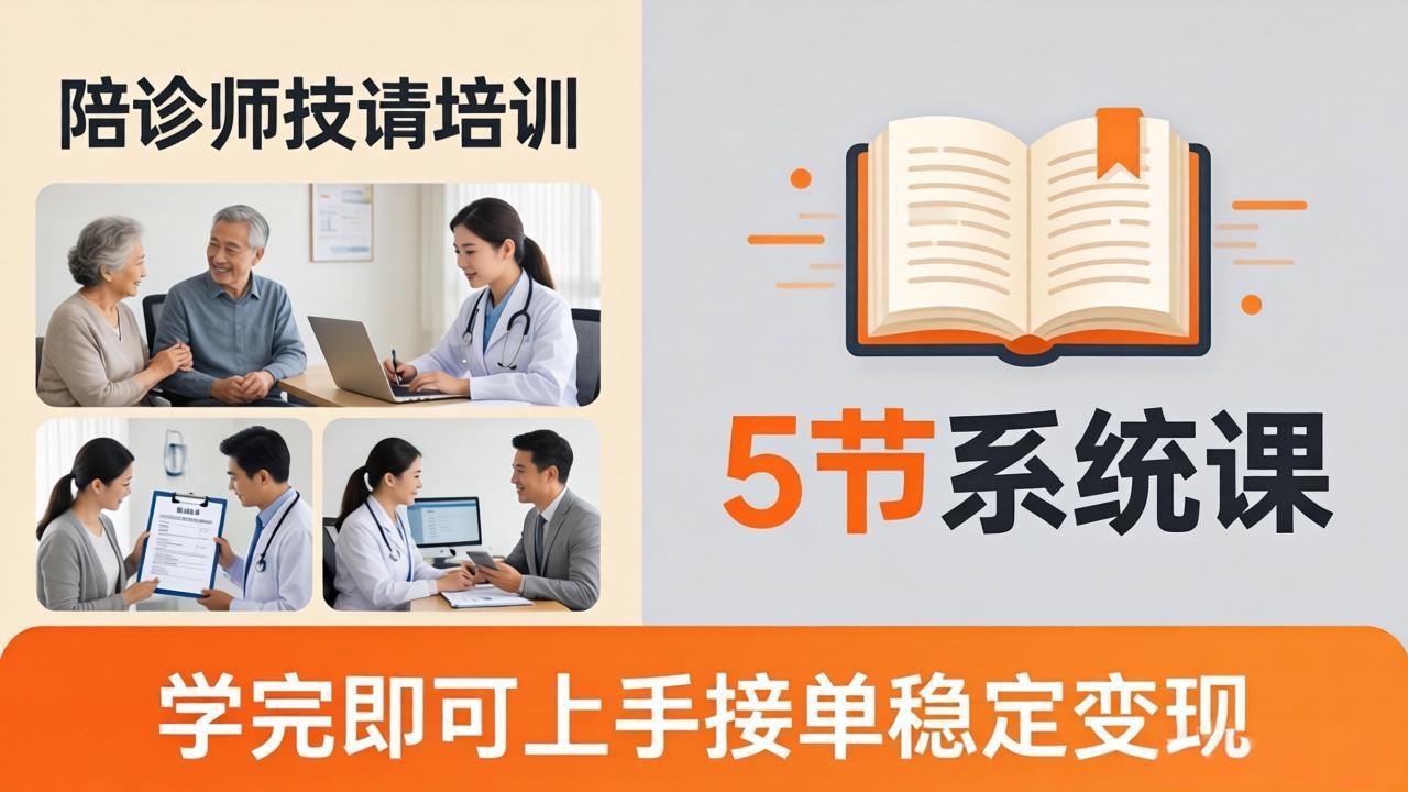 想做陪诊师不知从何下手？5节系统课教你掌握核心技能，学完即可上手接单稳定变现-朽念云创