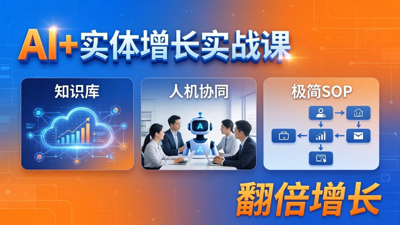 AI+实体增长实战课：知识库+人机协同+极简SOP，助力实体业务翻倍增长-朽念云创