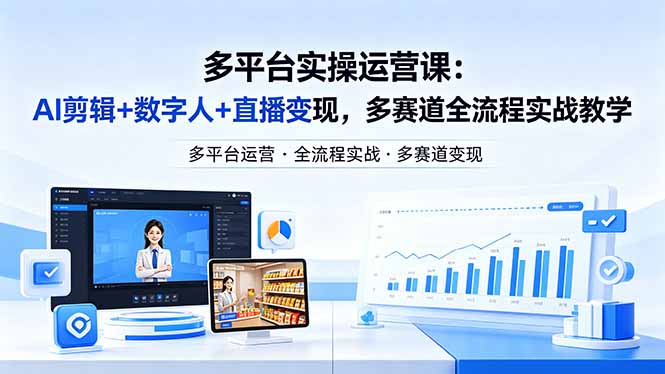 某团队多平台实操运营课-更新26年4月20：AI剪辑+数字人+直播变现，多赛道全流程实战教学-朽念云创