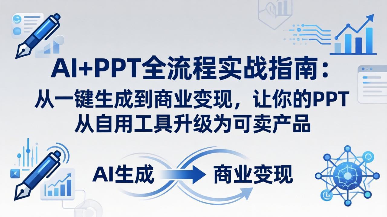 AI+PPT全流程实战指南-更新4月21：从一键生成到商业变现，让你的PPT从自用工具升级为可卖产品-朽念云创
