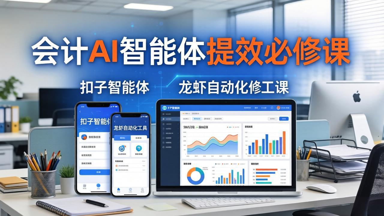 财务会计AI智能体提效必修课：扣子智能体+龙虾自动化+报表分析，一站式提升财务工作效率-朽念云创