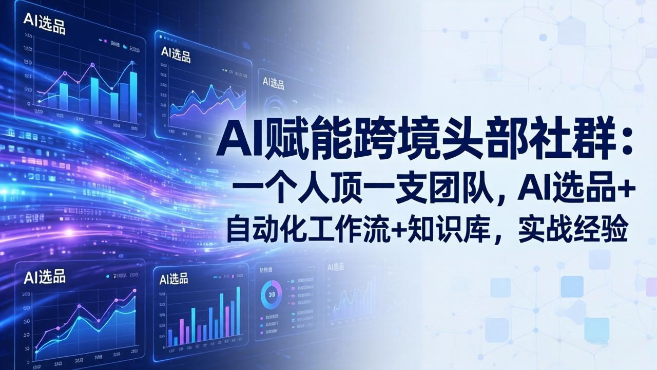 AI赋能跨境头部社群-更新4月23：一个人顶一支团队，AI选品+自动化工作流+知识库，实战经验-朽念云创