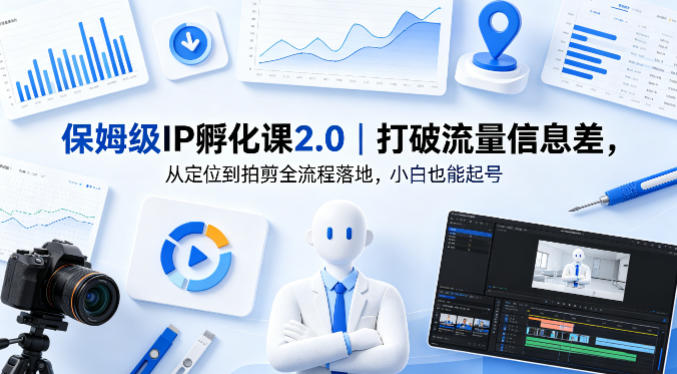 保姆级IP孵化课2.0｜打破流量信息差，从定位到拍剪全流程落地，小白也能起号-朽念云创