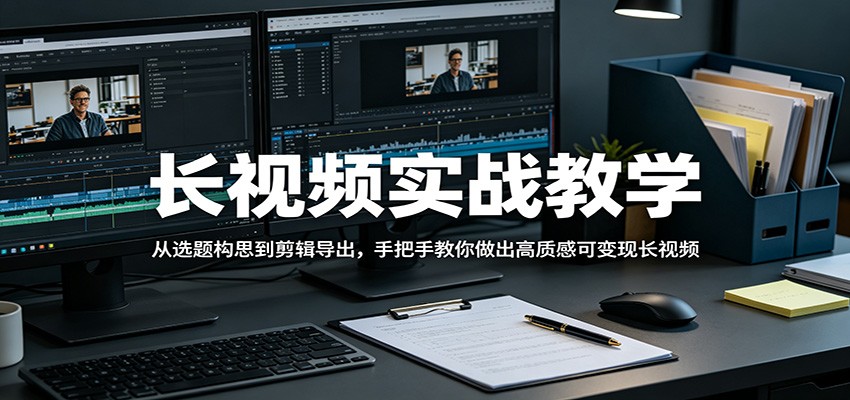 长视频实战教学，从选题构思到剪辑导出，手把手教你做出高质感可变现长视频-朽念云创