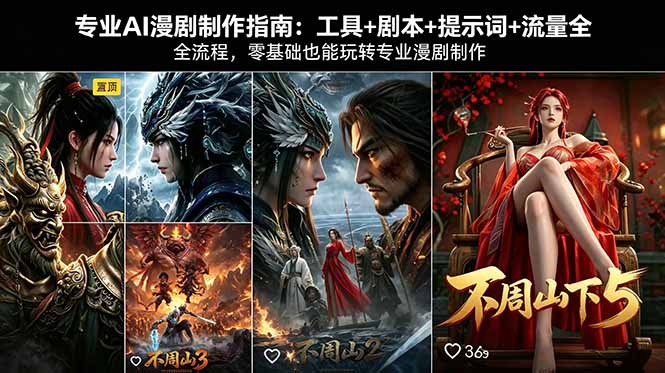 专业AI漫剧制作指南：工具+剧本+提示词+流量全流程，零基础也能玩转专业漫剧制作-朽念云创