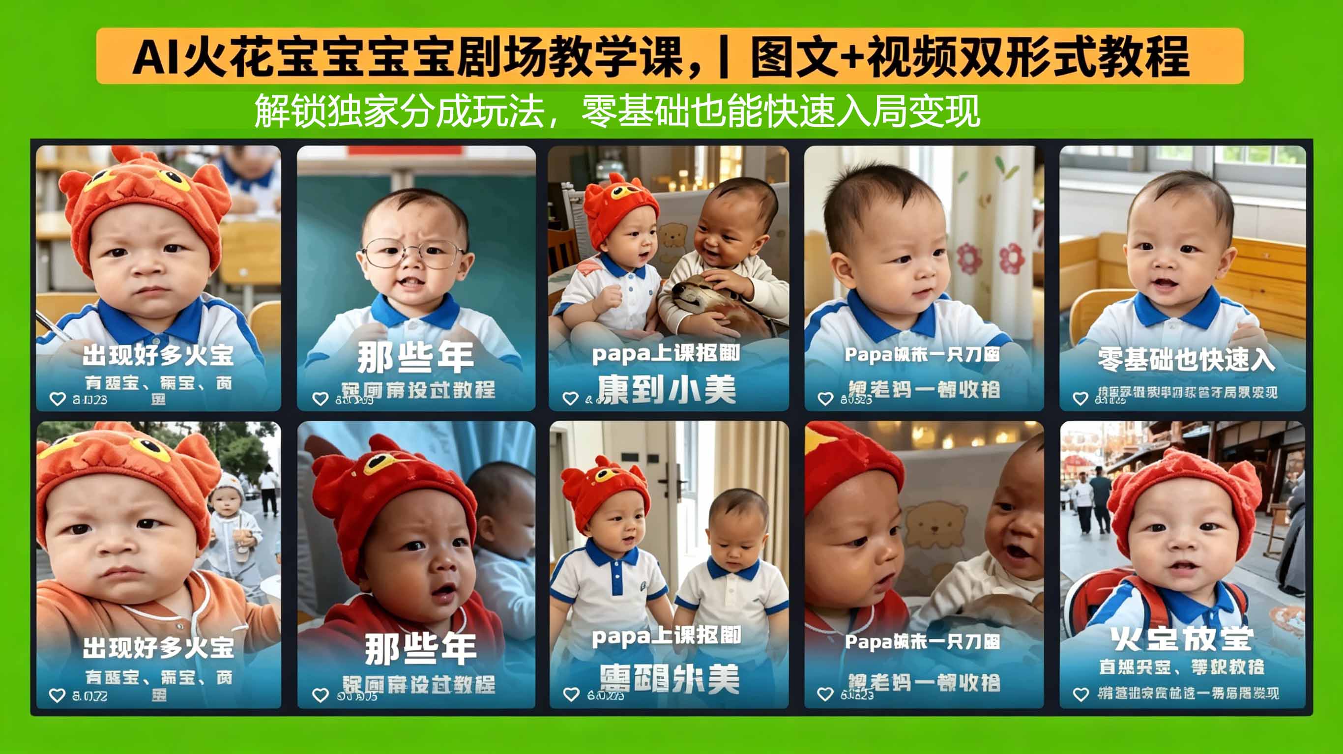 AI火花宝宝宝宝剧场教学课，图文+视频双形式教程，解锁独家分成玩法，零基础也能快速入局变现-朽念云创