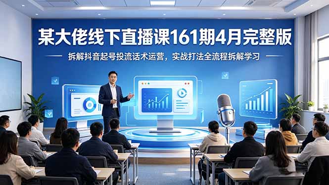 某大佬线下直播课161期4月完整版，拆解抖音起号投流话术运营，实战打法全流程拆解学习-朽念云创