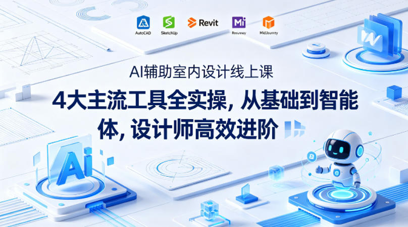 AI辅助室内设计线上课｜4大主流工具全实操，从基础到智能体，设计师高效进阶-朽念云创