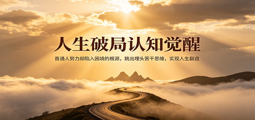 人生破局认知觉醒，普通人努力却陷入困境的根源，跳出埋头苦干思维，实现人生翻盘-朽念云创