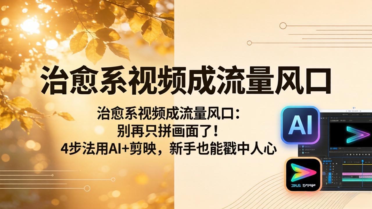 治愈系视频成流量风口：别再只拼画面了！4步法用AI+剪映，新手也能戳中人心-朽念云创