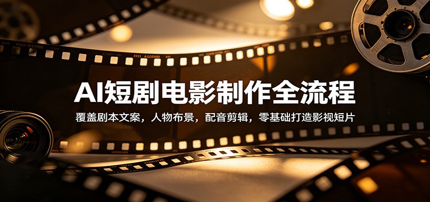 AI短剧电影制作全流程：覆盖剧本文案，人物布景，配音剪辑，零基础打造影视短片-朽念云创