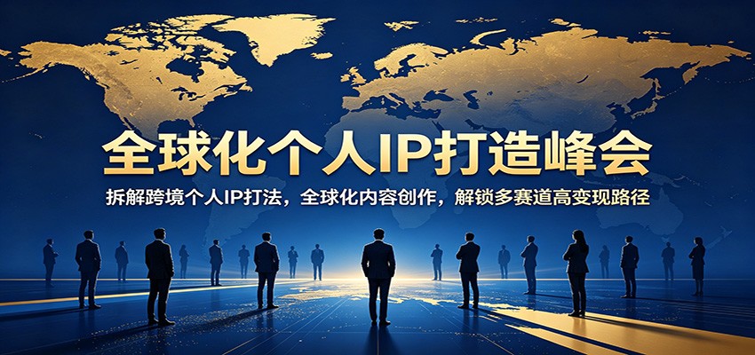 全球化个人IP打造峰会：拆解跨境个人IP打法，全球化内容创作，解锁多赛道高变现路径-朽念云创
