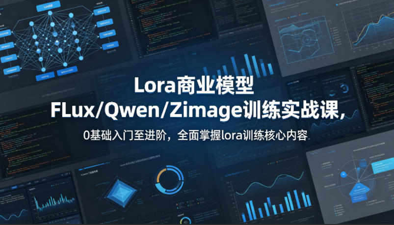 系统性学习Lora商业模型FLux／Qwen／Zimage训练实战课，0基础入门至进阶，全面掌握lora训练核心内容-朽念云创