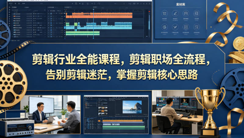 剪辑行业全能课程，剪辑职场全流程，告别剪辑迷茫，掌握剪辑核心思路-朽念云创