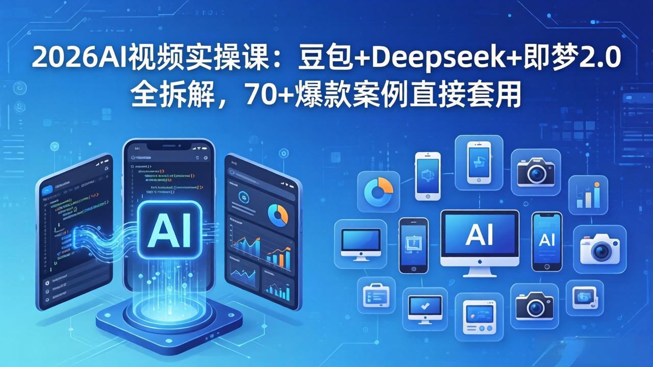 2026AI视频实操课：豆包+Deepseek+即梦2.0全拆解，70+爆款案例直接套用-朽念云创