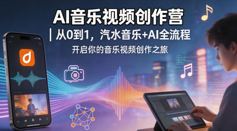 AI音乐视频创作营｜从0到1，汽水音乐+AI全流程，开启你的音乐视频创作之旅-朽念云创
