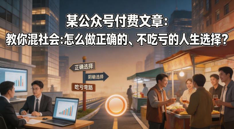 某公众号付费文章：教你混社会：怎么做正确的、不吃亏的人生选择？-朽念云创