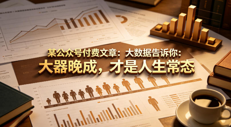 某公众号付费文章：大数据告诉你：大器晚成，才是人生常态-朽念云创