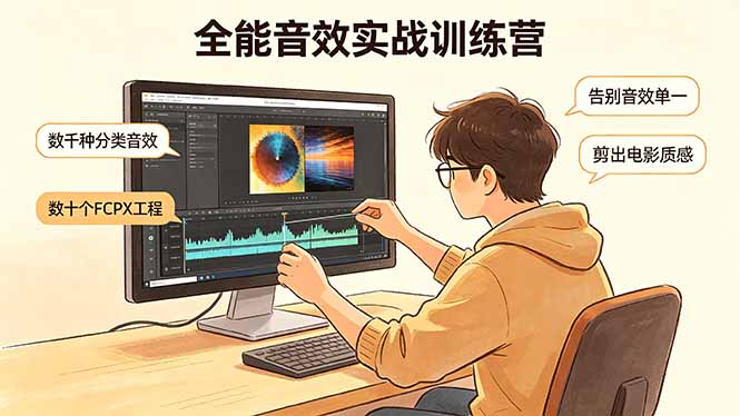 全能音效实战训练营：数千种分类音效+数十个FCPX工程，告别音效单一，剪出电影质感-朽念云创