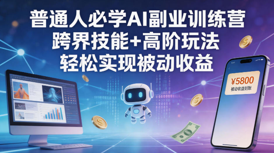 普通人必学AI副业训练营跨界技能+高阶玩法轻松实现被动收益-朽念云创