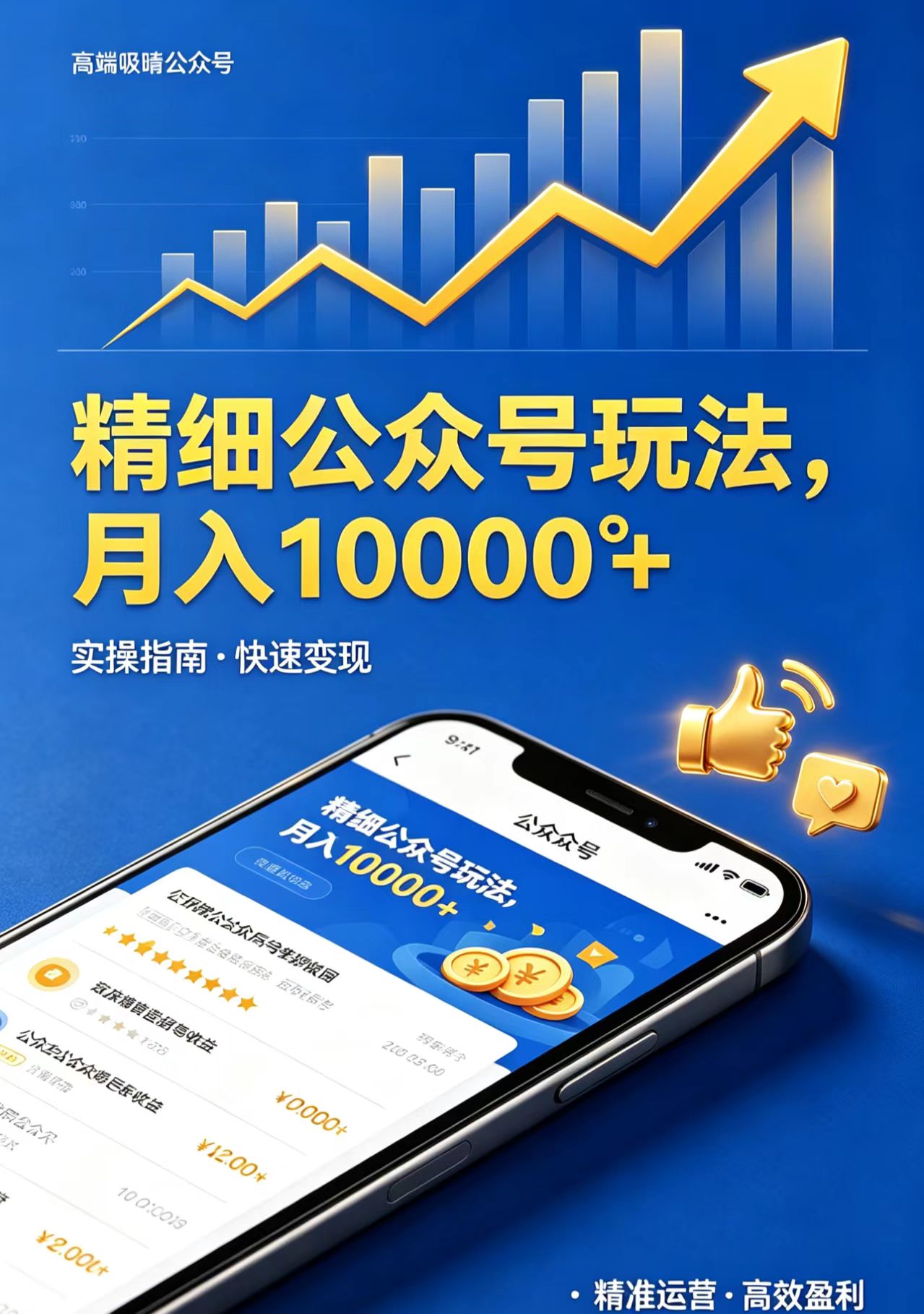 精细公众号玩法，月入10000+，实操指南，快速变现-朽念云创