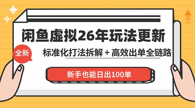 闲鱼虚拟从0到1系统化运营课程：标准化打法拆解 + 高效出单全链路教学，新手也能日出100单-朽念云创