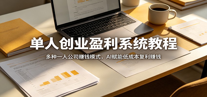 单人创业盈利系统教程：多种一人公司赚钱模式，AI赋能低成本复利赚钱-朽念云创