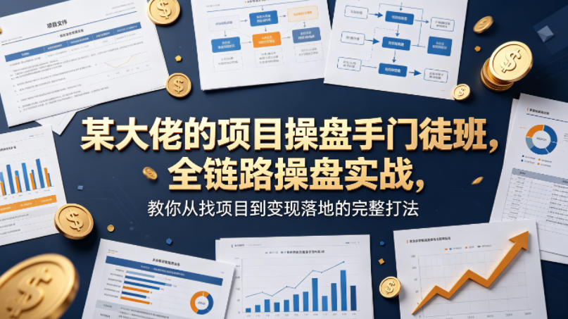某大佬的项目操盘手门徒班，全链路操盘实战，教你从找项目到变现落地的完整打法-朽念云创