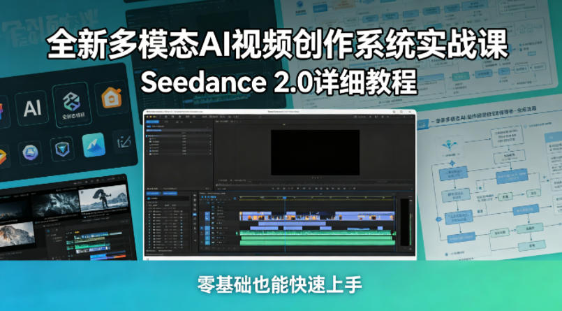 全新多模态AI视频创作系统实战课，Seedance 2.0详细教程，零基础也能快速上手-朽念云创