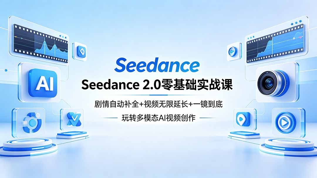 Seedance 2.0零基础实战课：剧情自动补全+视频无限延长+一镜到底：玩转多模态AI视频创作-朽念云创