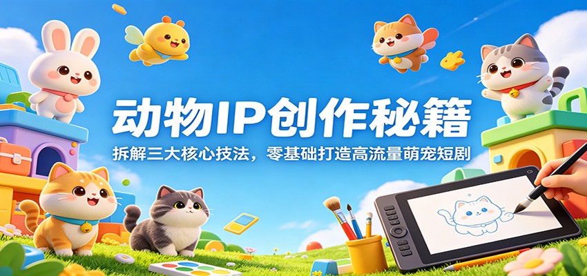 动物IP创作秘籍：拆解三大核心技法，零基础打造高流量萌宠短剧-朽念云创