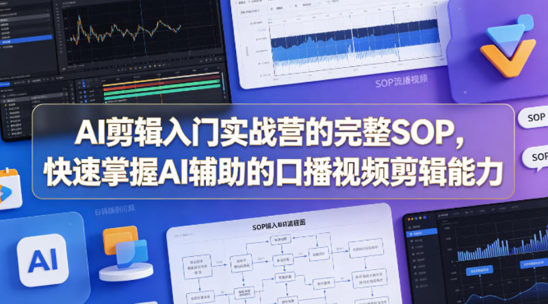 AI剪辑入门实战营的完整SOP，快速掌握AI辅助的口播视频剪辑能力-朽念云创