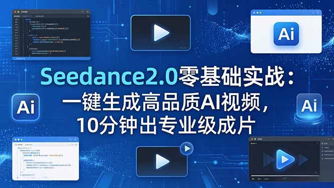 Seedance2.0零基础实战：一键生成高品质AI视频，10分钟出专业级成片-朽念云创