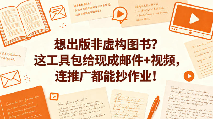 想出版非虚构图书？这工具包给现成邮件+视频，连推广都能抄作业！【原创双语字幕】-朽念云创