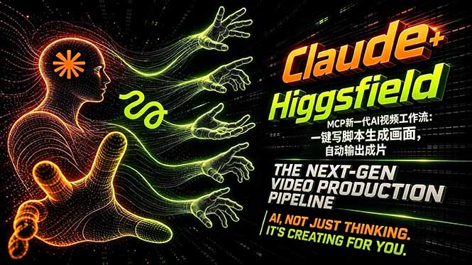 Claude+Higgsfield MCP新一代AI视频工作流：一键写脚本生成画面，自动输出成片-朽念云创