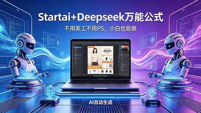 AI自动做电商详情页：Startai+Deepseek万能公式，不用美工不用PS，小白也能做-朽念云创