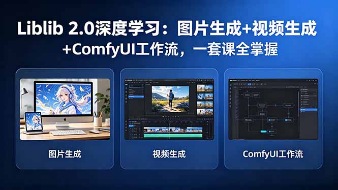 Liblib 2.0深度学习：图片生成+视频生成+ComfyUI工作流，一套课全掌握-朽念云创