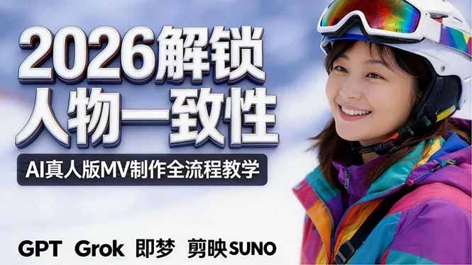 2026独创解锁人物一致性：AI真人版MV制作，不讲空话，不拼概念，全流程实操-朽念云创