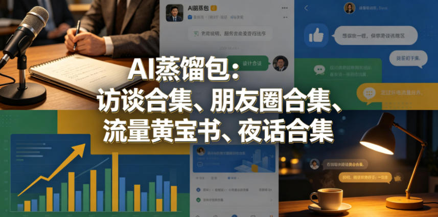 AI蒸馏包：访谈合集、朋友圈合集、流量黄宝书、夜话合集【文档】-朽念云创