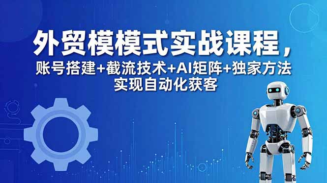 外贸新模式实战课程-更新5月，账号搭建+截流技术+AI矩阵+独家方法实现自动化获客-朽念云创
