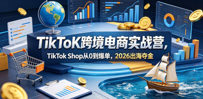 TikToK跨境电商实战营，TikTok Shop从0到爆单，2026出海夺金-朽念云创