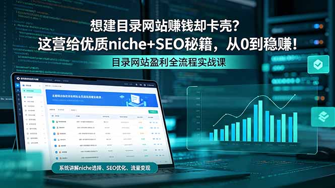 想建目录网站赚钱却卡壳？这营给优质 niche+SEO 秘籍，从 0 到稳赚！-朽念云创