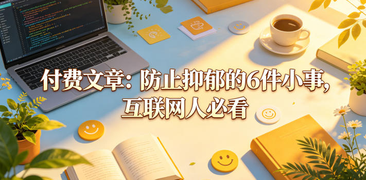 付费文章：防止抑郁的6件小事，互联网人必看！-朽念云创