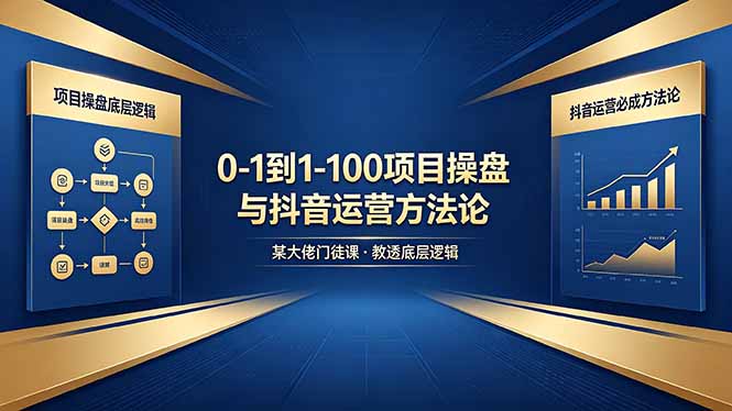0-1到1-100怎么建？某大佬门徒课教透项目操盘底层逻辑+抖音运营必成方法论-朽念云创