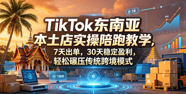 TikTok东南亚本土店实操陪跑教学，7天出单，30天稳定盈利，轻松碾压传统跨境模式-朽念云创