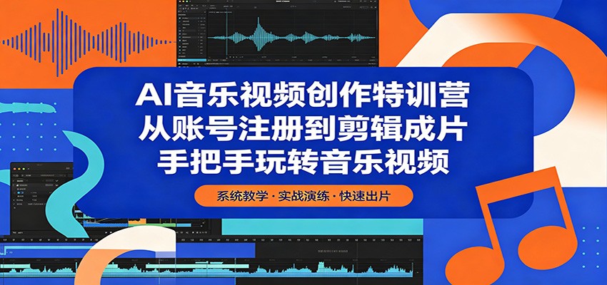 AI音乐视频创作特训营：从账号注册到剪辑成片，手把手玩转音乐视频-朽念云创