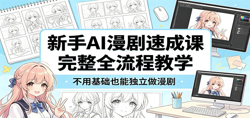 新手AI漫剧速成课：完整全流程教学，不用基础也能独立做漫剧-朽念云创